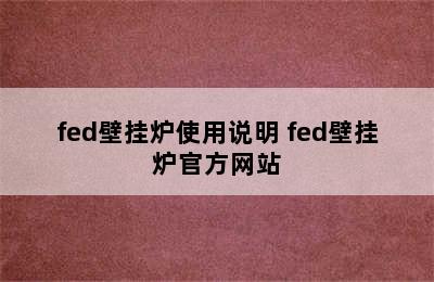 fed壁挂炉使用说明 fed壁挂炉官方网站